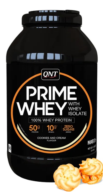 Протеин сывороточный (концентрат+изолят) Prime Whey QNT 2000г (печенье крем) - фото