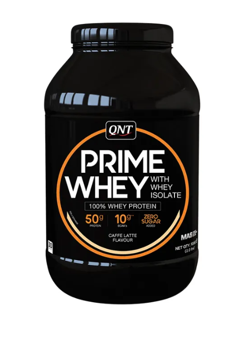 Протеин сывороточный (концентрат+изолят) Prime Whey QNT 908г (кофе латте)