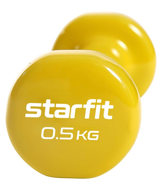 Гантель виниловая STARFIT Core 0,5 кг x 2шт (пара) (желтый)