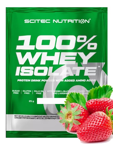 Протеин сывороточный (изолят) Whey Isolate Scitec Nutrition 25г (клубника) - фото
