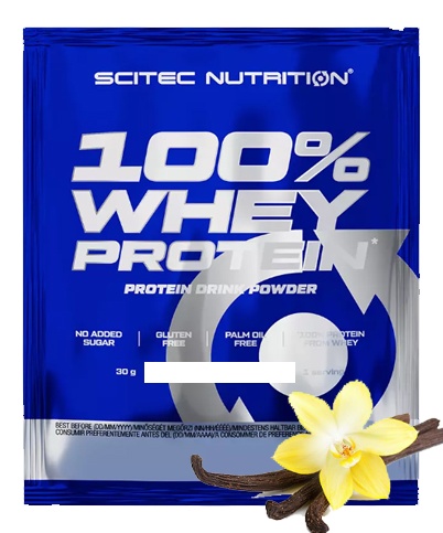 Протеин сывороточный (концентрат) Whey Protein Scitec Nutrition 30г (ваниль) - фото