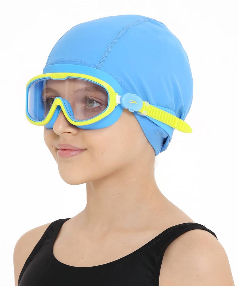 Очки-маска для плавания 25DEGREES Hyper Blue/Lime детские - фото2