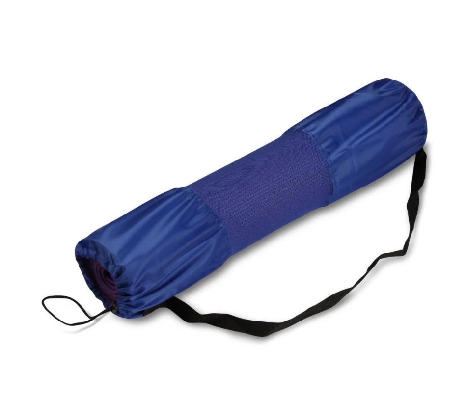 Чехол для коврика для йоги полусетчатый INDIGO SM-131 14x66см синий, черный, оранжевый