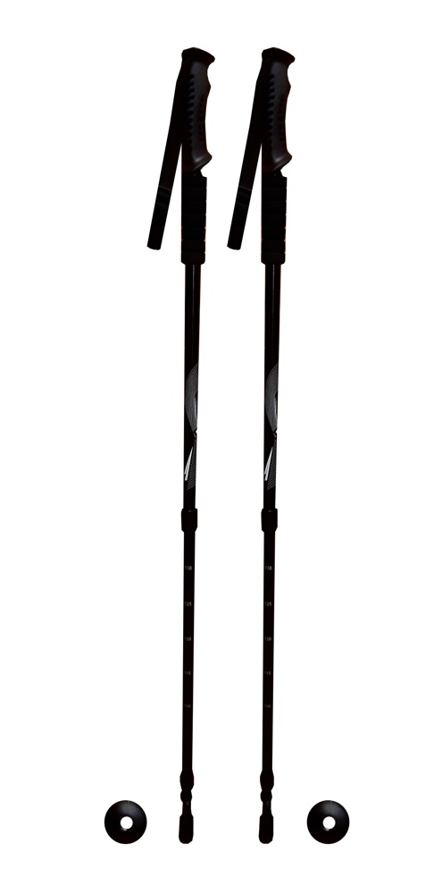 Палки телескопические для скандинавской ходьбы Fora XG-01, 65-135 см черный - фото