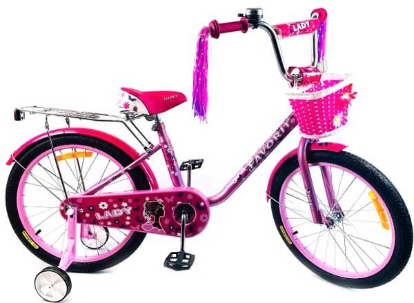 Детский велосипед Favorit Lady 20 2020 (розовый/сиреневый) LAD-20MG