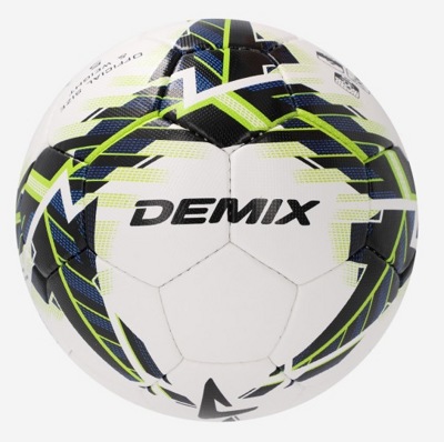 Мяч футбольный №5 Demix FCAC6PJ2C4 белый/зеленый - фото