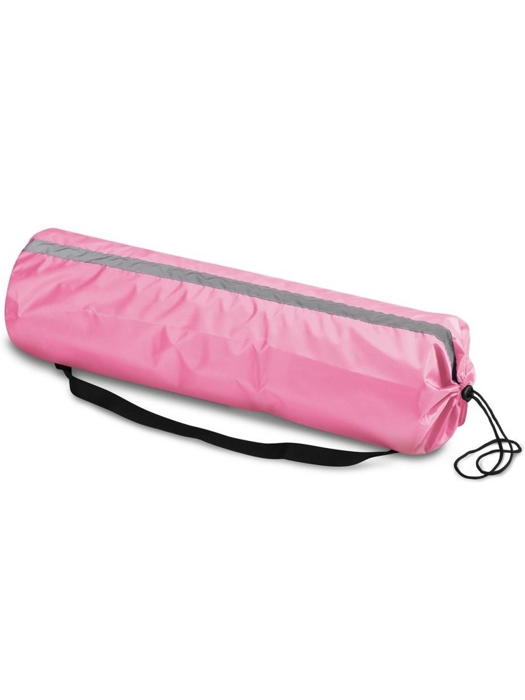 Чехол для коврика для йоги со светоотражающими элементами INDIGO SM-382 22x75см розовый, черный - фото2