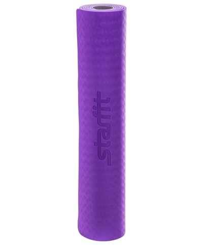 Коврик для фитнеса гимнастический Starfit FM-201 TPE 5 мм (фиолетовый/серый) - фото2