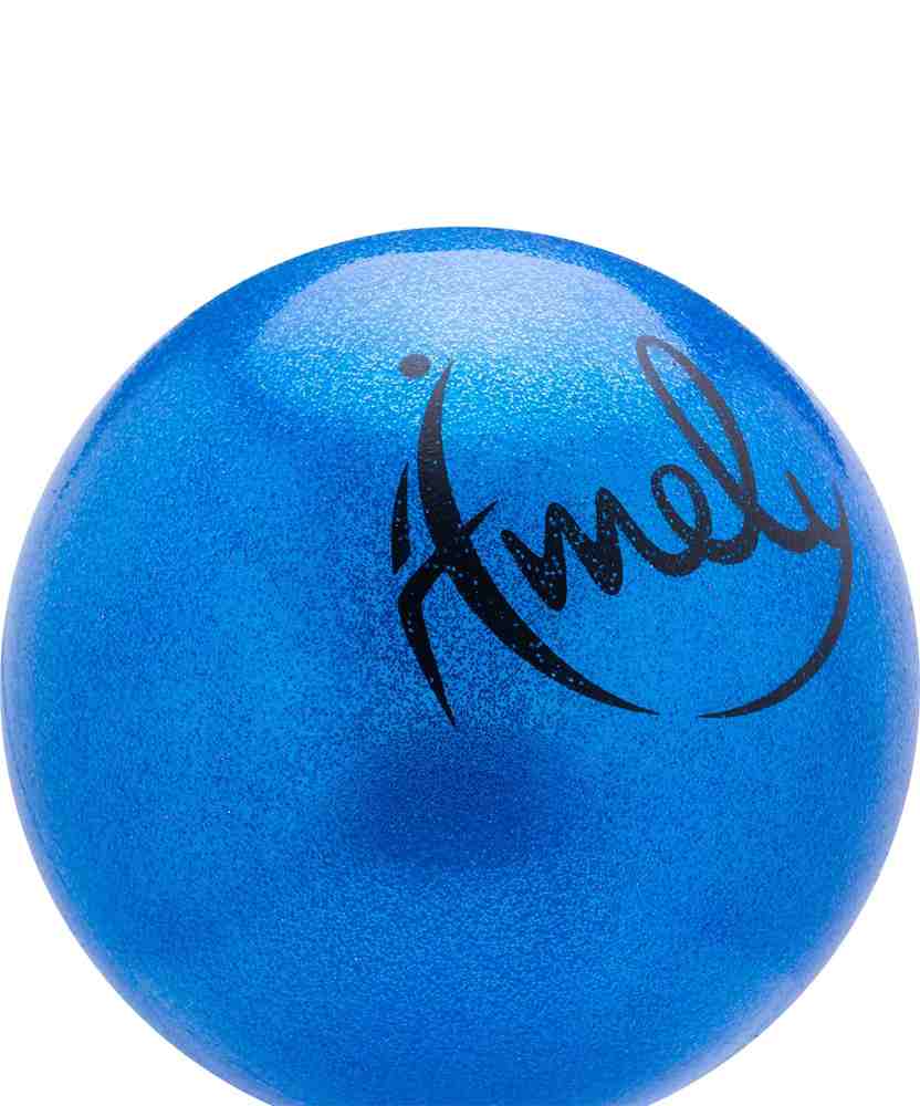 Мяч для художественной гимнастики Amely AGB-303 (15см, 280 гр) синий с блестками