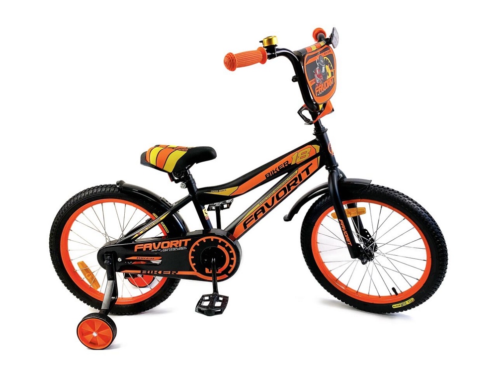 Детский велосипед Favorit Biker 18 (черный/оранжевый 2020) BIK-18OR