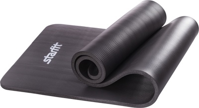 Гимнастический коврик для йоги, фитнеса INDIGO 229 NBR 12мм (черный) - фото2
