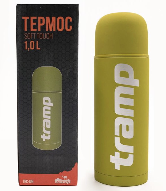 Термос Tramp Soft Touch 1,0 л (оливковый) TRC-109ол - фото