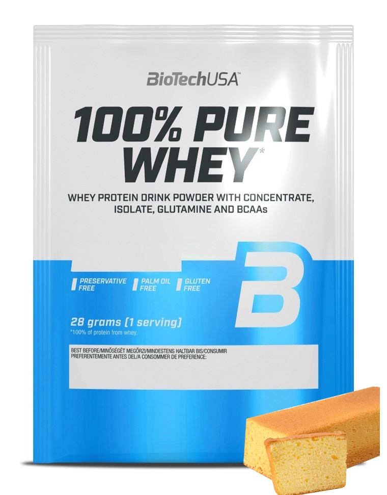 Протеин сывороточный (концентрат+изолят) 100% Pure Whey Biotech USA 28г (бисквит) - фото
