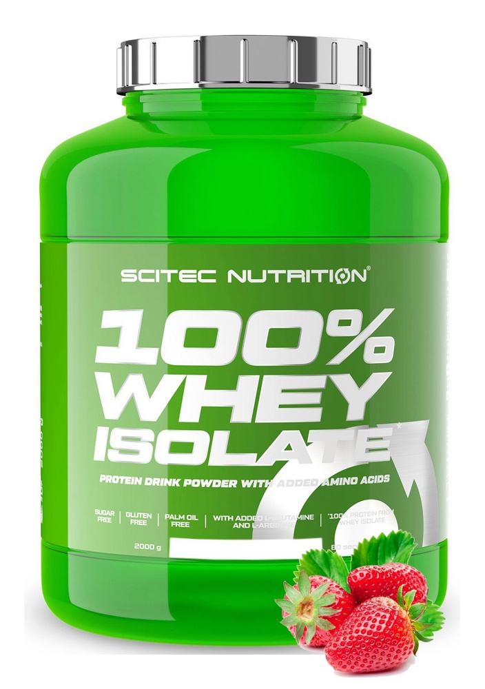 Протеин сывороточный (изолят) Whey Isolate Scitec Nutrition 2000г (клубника) - фото