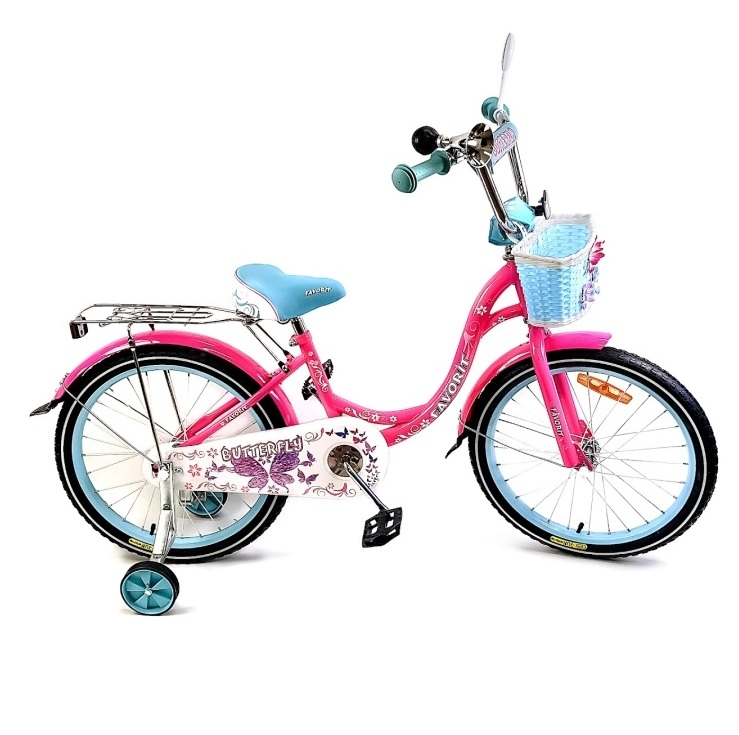 Детский велосипед Favorit Butterfly 18 (розовый/бирюзовый, 2020) BUT-18BL - фото