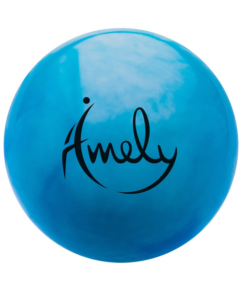 Мяч для художественной гимнастики Amely AGB-301 (15см, 280 гр) синий/белый - фото