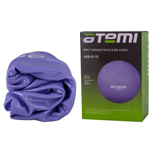 Гимнастический мяч ATEMI AGB-01-75 75 см фиолетовый Антивзрыв