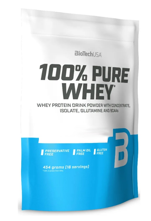 Протеин сывороточный (концентрат+изолят) 100% Pure Whey Biotech USA 454г (нейтральный)