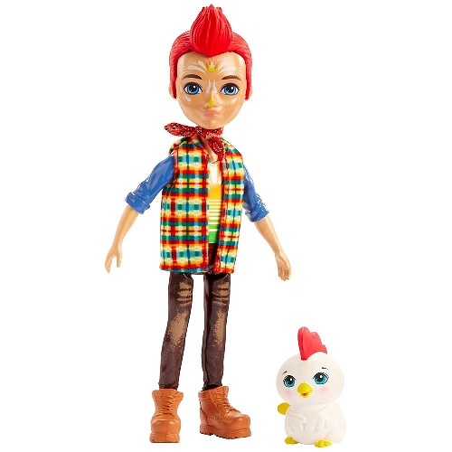 Кукла Редвард Рустер с питомцем петушком Клак (Redward Rooster and Cluck) 15см Enchantimals Mattel GJX39 - фото