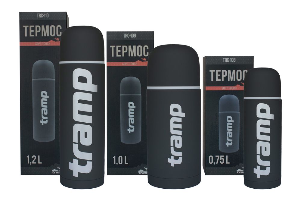Термос Tramp Soft Touch 1,0 л (серый) TRC-109ср - фото2