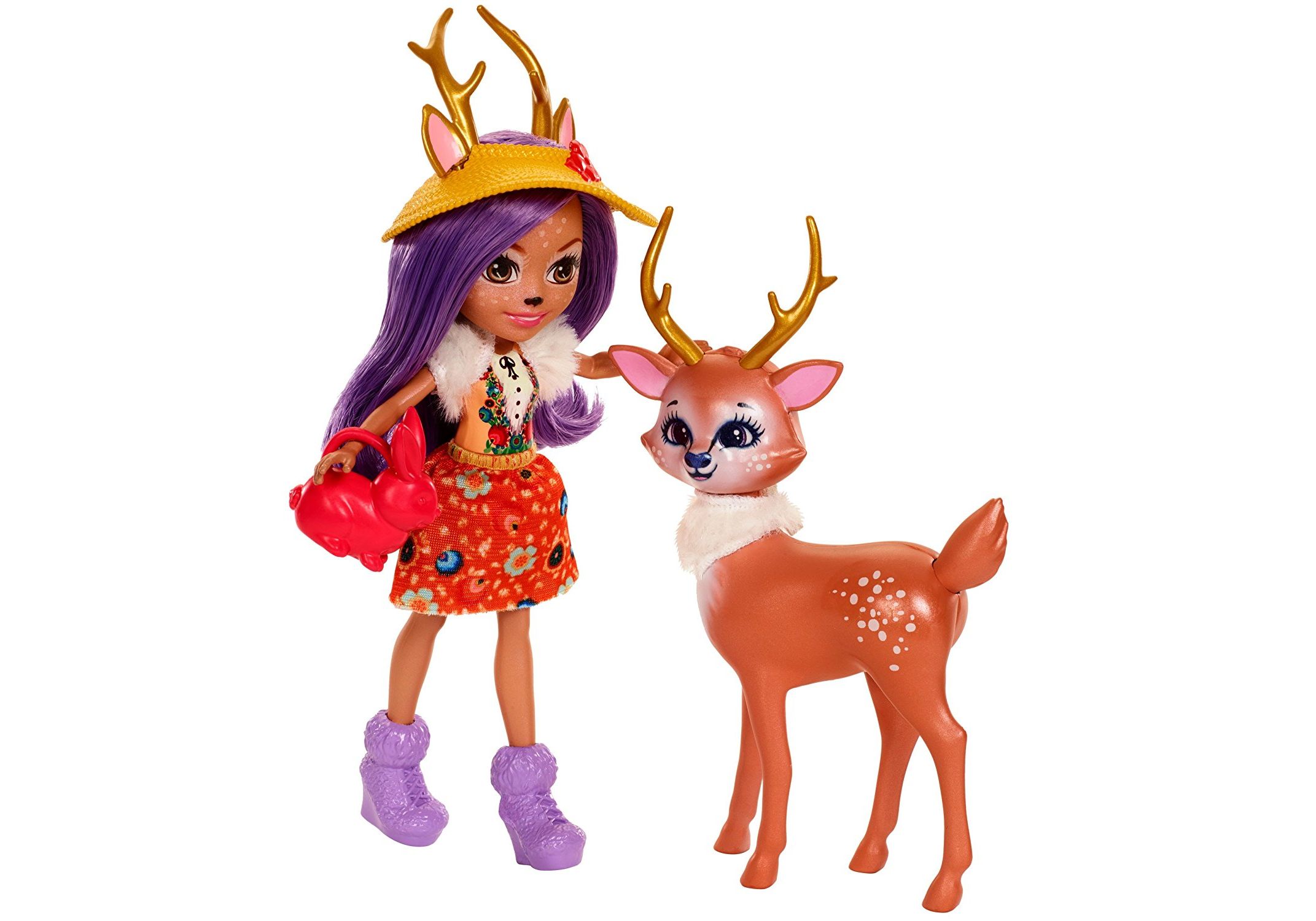 Куклы Флаффи и Данесса Garden Magic с питомцами зайчик и олененок 15см Enchantimals Mattel FDG01 - фото2