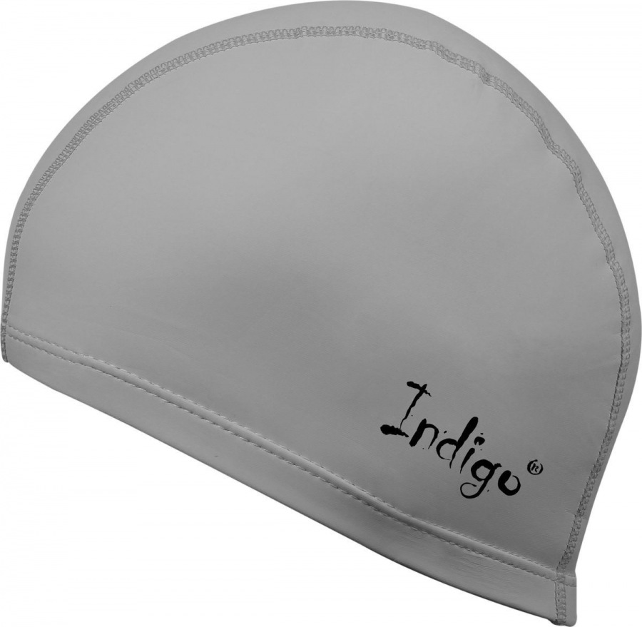 Шапочка для плавания Indigo IN048-GR Grey комби с ПУ - фото