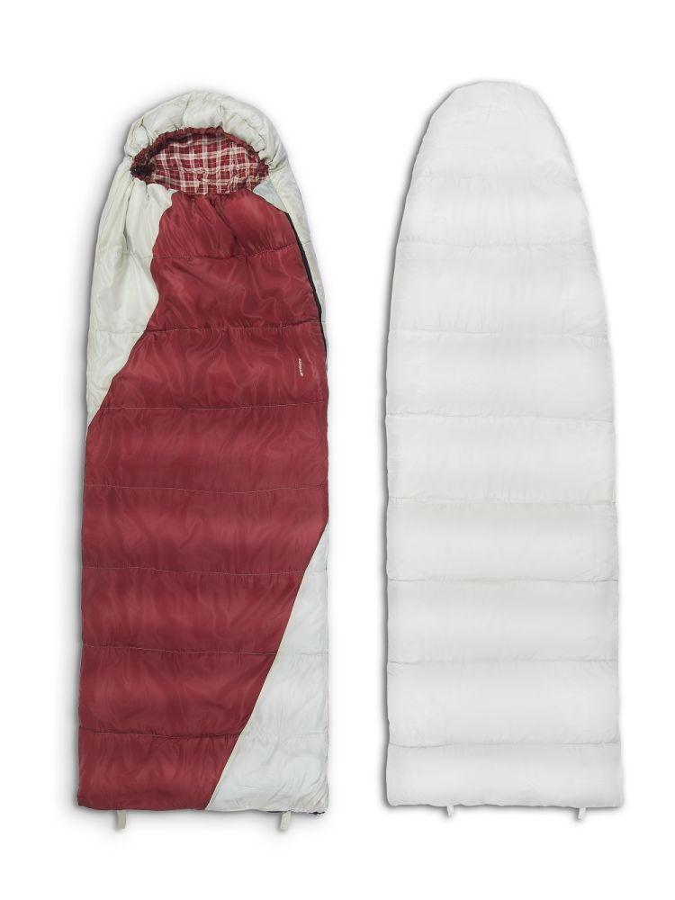 Спальный мешок туристический Atemi Quilt 300LN (левая молния, серый/красный) 300 гр/м3, -3, левый - фото