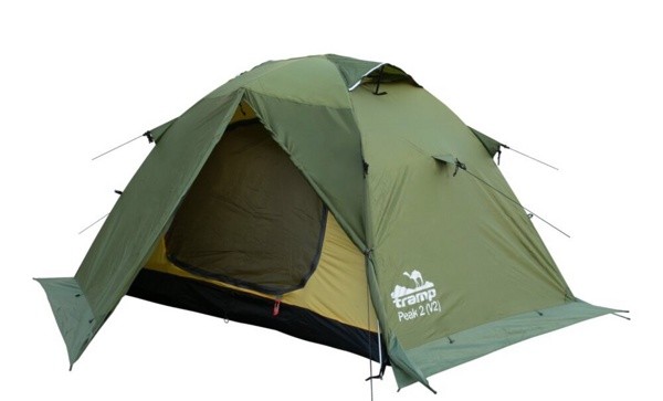 Палатка туристическая 2-х местная Tramp Peak 2 Green (V2) (8000 mm) - фото