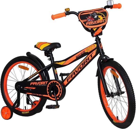 Детский велосипед Favorit Biker 20 2020 (черный/оранжевый) BIK-20OR - фото2