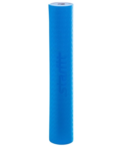 Гимнастический коврик для йоги , фитнеса Starfit FM-201 TPE 4 мм (синий/серый) - фото2