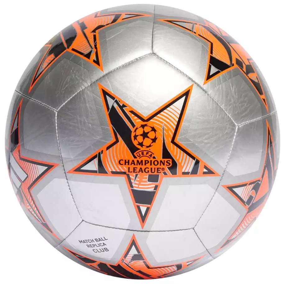 Мяч футбольный №5 Adidas UEFA Champions League Match Ball Replica Club Silver 23/24 - фото