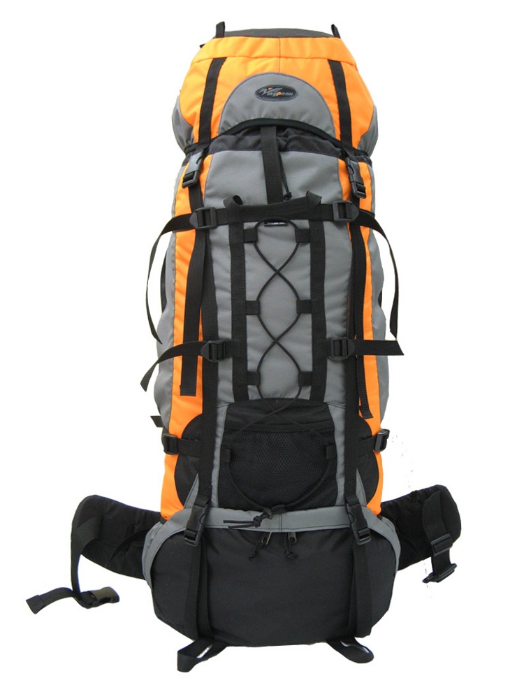Рюкзак туристический Турлан Алтай-100 л оранжевый/серый/черный - фото2