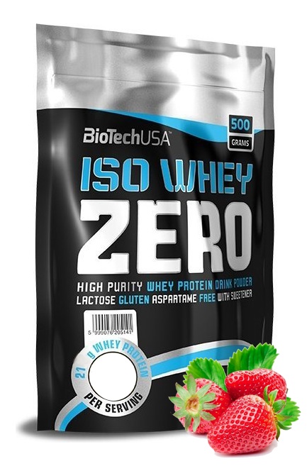 Протеин сывороточный (изолят) Iso Whey Zero Biotech USA 500г (клубника) - фото