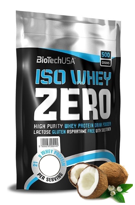 Протеин сывороточный (изолят) Iso Whey Zero Biotech USA 500г (кокос) - фото