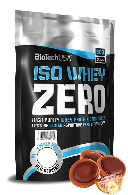 Протеин сывороточный (изолят) Iso Whey Zero Biotech USA 500г (шоколад-тоффи) - фото