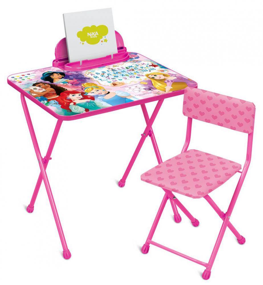 Комплект детской мебели складной НИКА Д2П Принцесса Disney (стол с пеналом+мягкий стул с подножкой) - фото