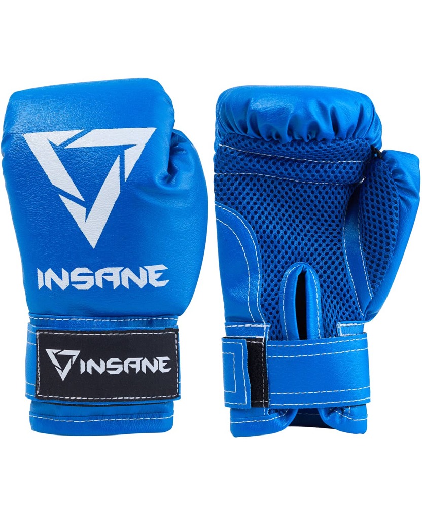 Боксерский мешок и перчатки INSANE FIGHT, синий, 45х20 см, 2,3 кг, 6 oz - фото2