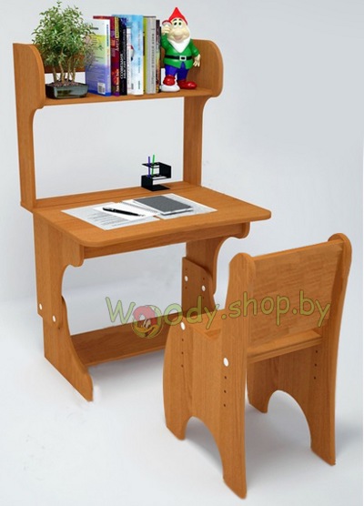 Набор детской растущей мебели парта+стул+надстройка эко-класса Е-1 (ДСП) - фото