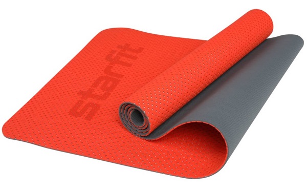 Гимнастический коврик для йоги , фитнеса Starfit FM-202 TPE 5 мм (красный) - фото