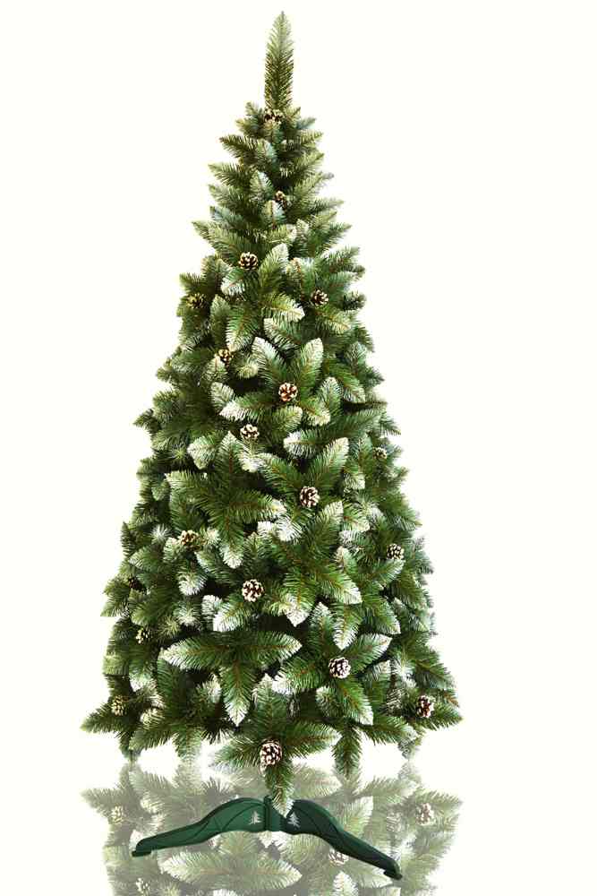 Искусственная елка Christmas Tree Ель таежная с шишками и белыми концами DTBS-15 1,5м - фото