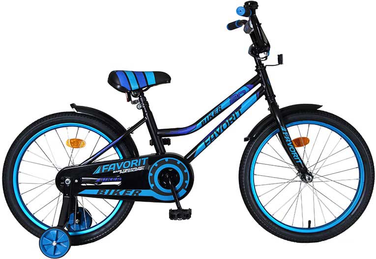 Детский велосипед Favorit Biker 20 2021 (черный/синий) BIK-P20BL