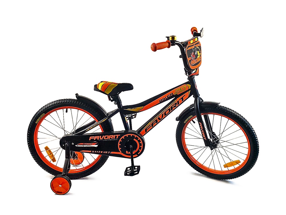 Детский велосипед Favorit Biker 20 2020 (черный/оранжевый) BIK-20OR