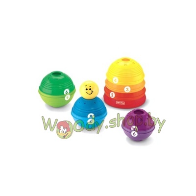 Игрушка «Блестящие основы» Пирамидка из формочек «Маленький –большой» Fisher Price W4472