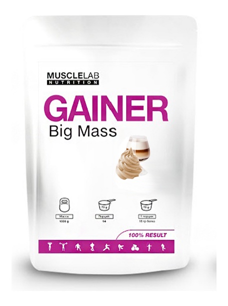 Гейнер высокобелковый Big Mass Gainer MuscleLab 1000г (ирландские сливки) - фото