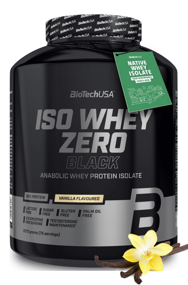 Протеин сывороточный (изолят) Iso Whey Zero BLACK Biotech USA 2270г (ваниль)