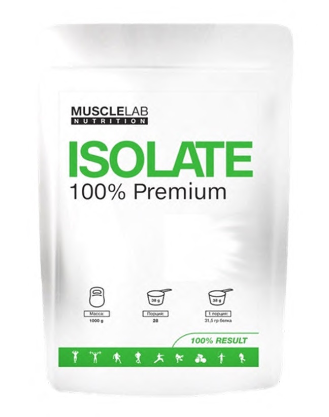 Протеин сывороточный (изолят) Isolate Protein 100% Premium MuscleLab 1000г (банан)