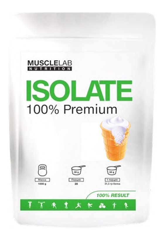 Протеин сывороточный (изолят) Isolate Protein 100% Premium MuscleLab 1000г (сливочный пломбир) - фото