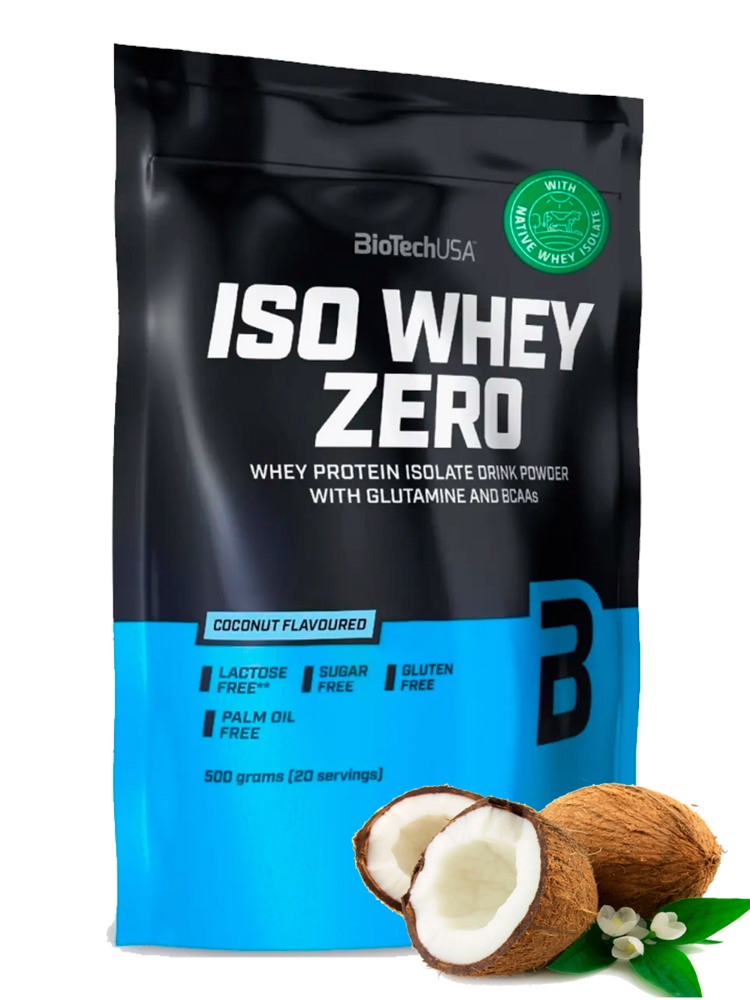 Протеин сывороточный (изолят) Iso Whey Zero Biotech USA 500г (кокос) - фото