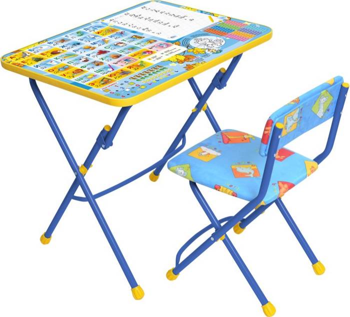 Стол детский складной НИКА КУ1 (стол с подножкой + мягкий стул с подножкой) - фото2