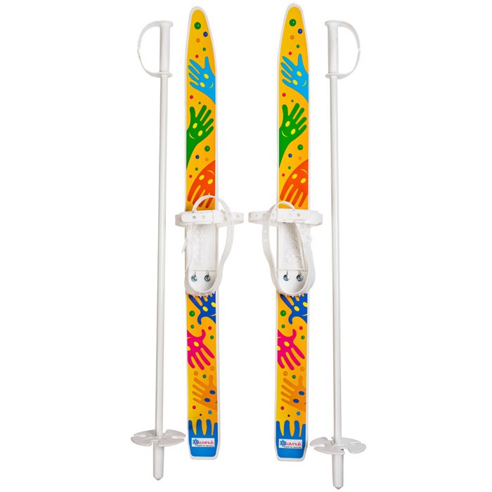 Комплект детский лыжный Цикл Лыжики-пыжики Ручки с палками 75/75 см - фото